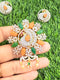 Pure 925 Silver Premium CZ, Coral and Jade Pendant and Studs