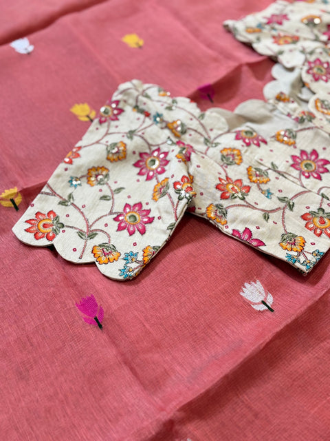 Pure Tissue Linen Saree