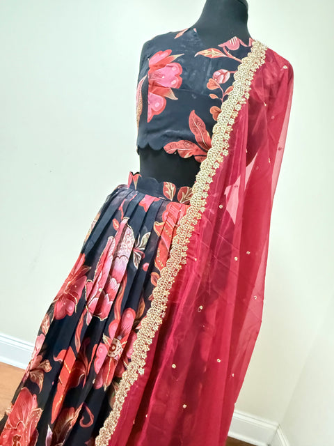 Women Large - Soft Organza Silk Lehanga Set