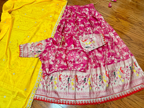 XXL - Tissue Paithani Brocade Lehanga Set