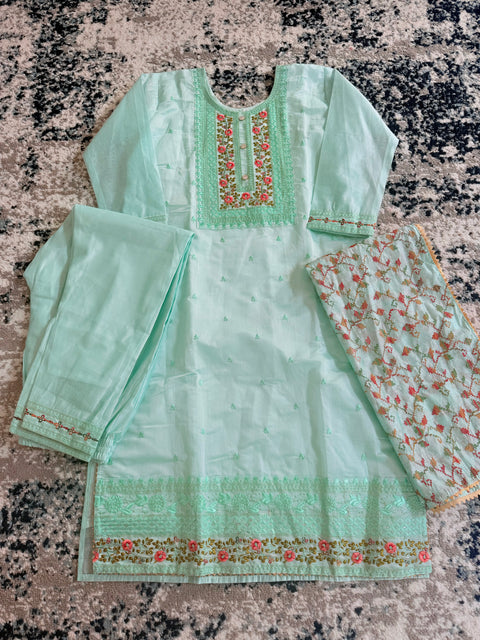 Women Chanderi Silk Embroidered 3-Piece Set