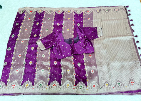 Premium Banaras Georgette Mushru Silk Saree