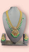One Gram Gold Kemp Guttapusalu Long Necklace Set