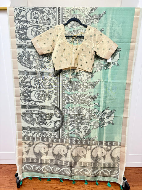 Kalamkari Tissue Silk Saree
