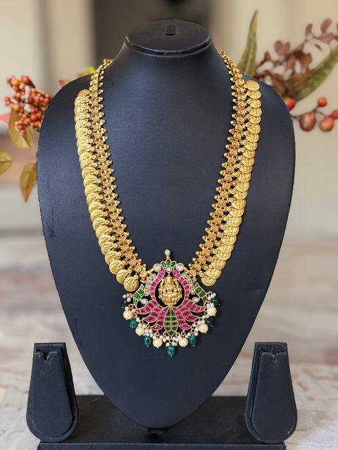 Pachi Kundan Jadau Kasu Necklace