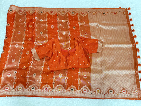 Premium Banaras Georgette Mushru Silk Saree