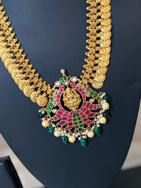 Pachi Kundan Jadau Kasu Necklace