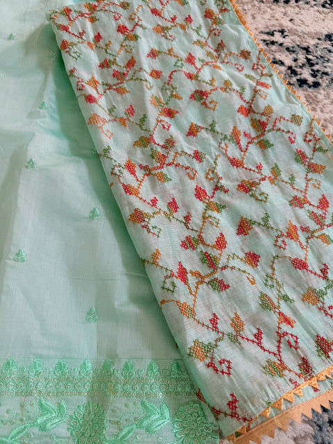 Women Chanderi Silk Embroidered 3-Piece Set