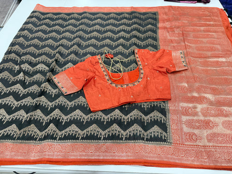Banaras Munga silk saree