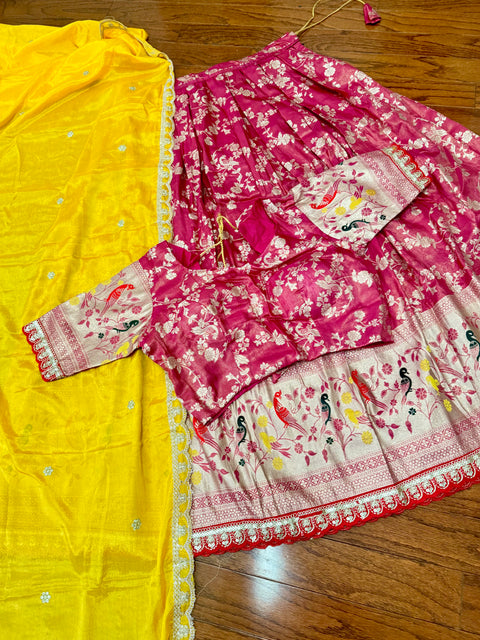 XXL - Tissue Paithani Brocade Lehanga Set