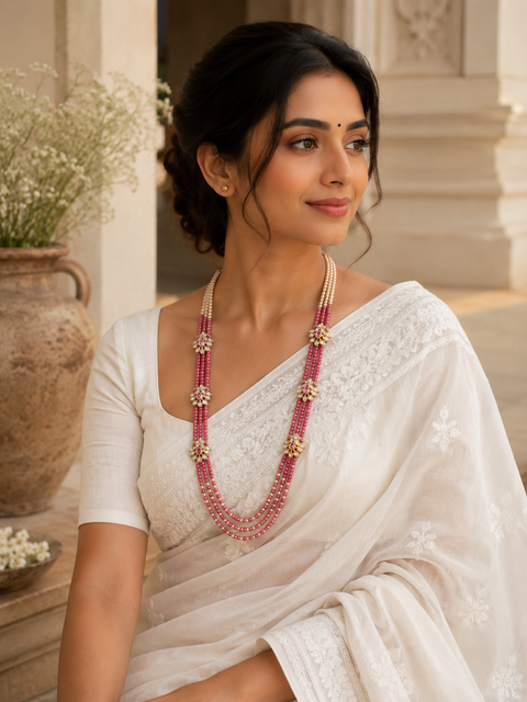 Pure 925 Silver CZ Beads Necklace