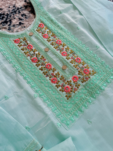 Women Chanderi Silk Embroidered 3-Piece Set