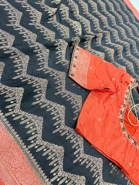 Banaras Munga silk saree