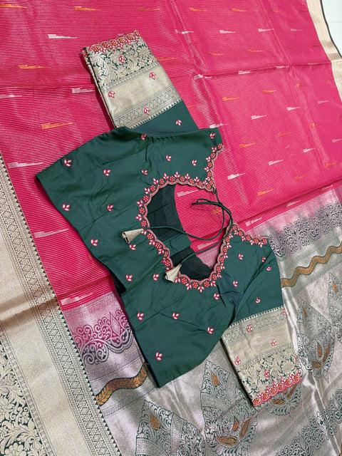 Semi Kanchi Soft silk saree