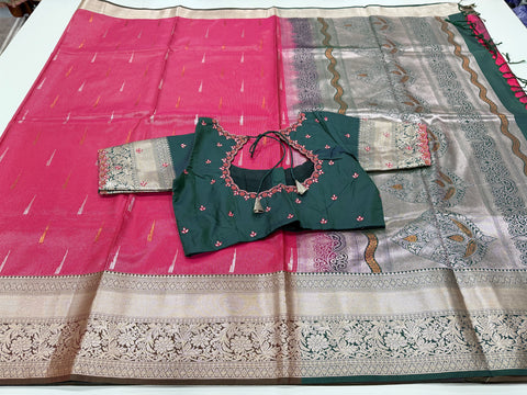 Semi Kanchi Soft silk saree