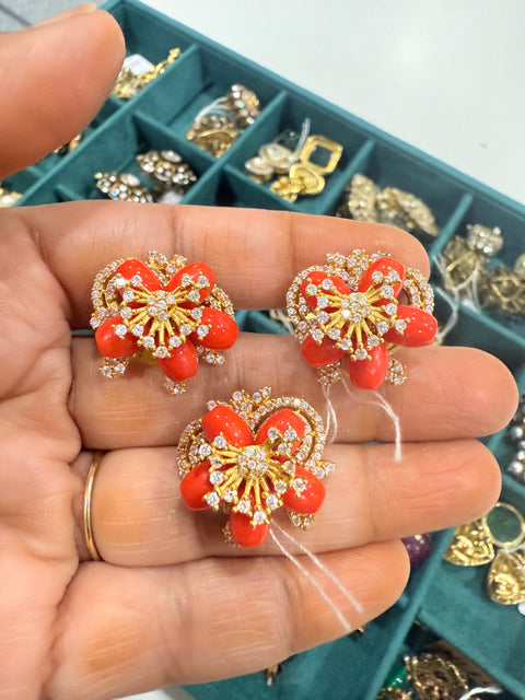 Pure 925 Silver CZ Pendant & Earrings Set