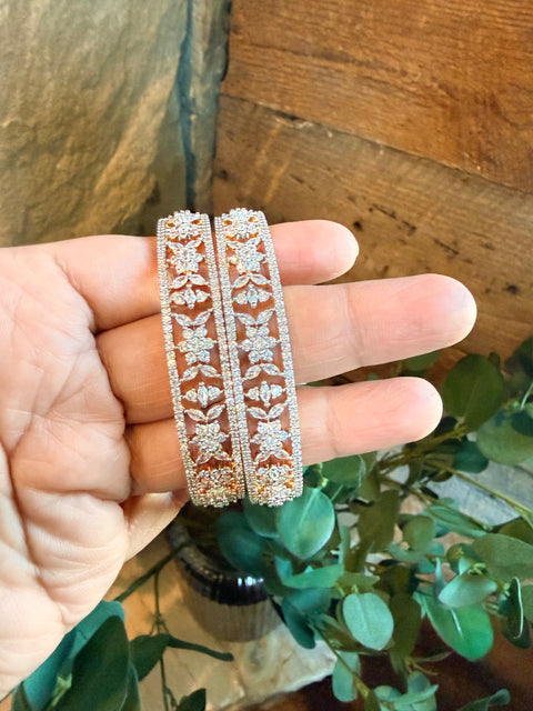 Diamond Finish One Gram Gold CZ Bangles