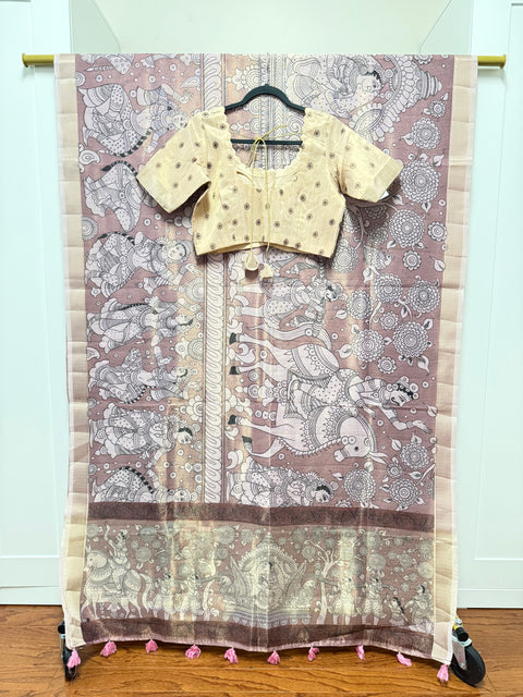 Kalamkari Tissue Silk Saree