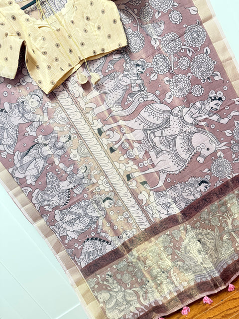 Kalamkari Tissue Silk Saree