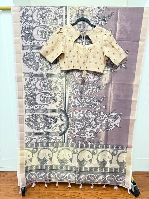 Kalamkari Tissue Silk Saree