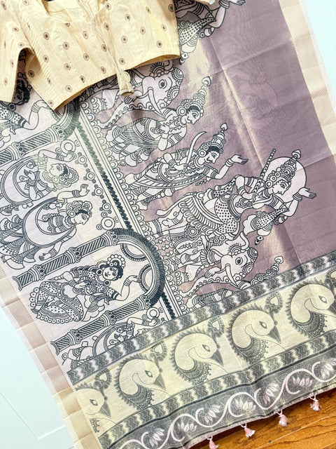 Kalamkari Tissue Silk Saree