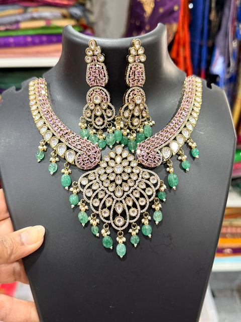 Trendy polki necklace set