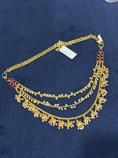 One gram Gold jhumka Necklace