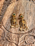 Pure 925 Silver CZ Krishna Earrings