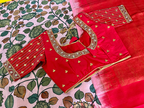 Pure Gadwal Pattu Saree with Maggam Work Blouse