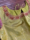 Teen/Adult Large - Tissue Kuppadam Rangoli Crop Top Lehanga Set