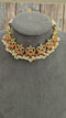 Pure 925 Silver Coral Choker Necklace and Earring Set