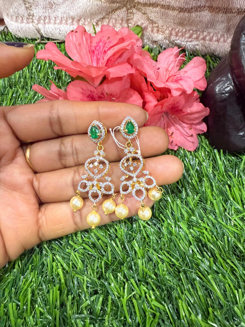 Pure 925 Silver CZ Earrings Set