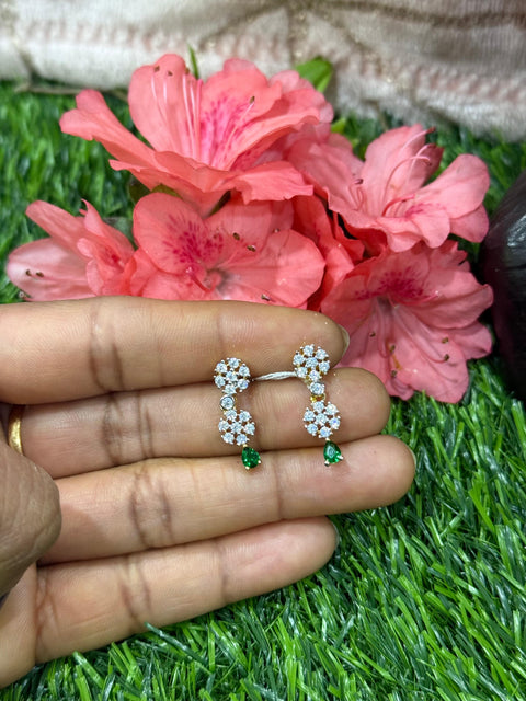 Pure 925 Silver CZ Earrings Set