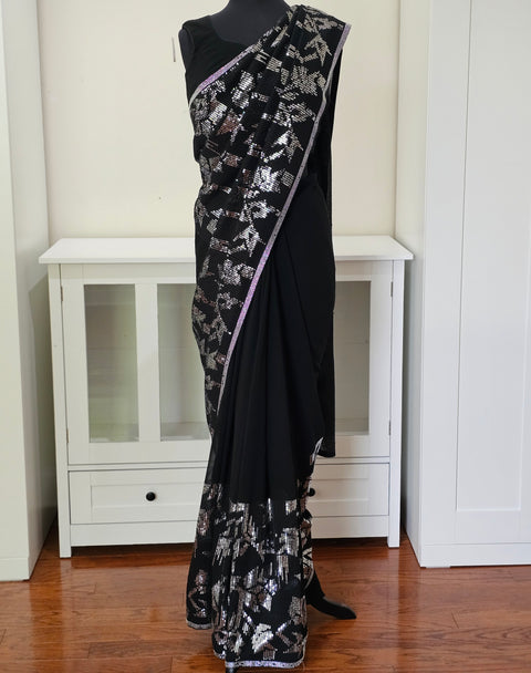 Designer Georgette Sequins Saree