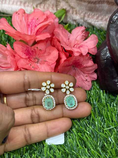 Pure 925 Silver CZ Earrings Set