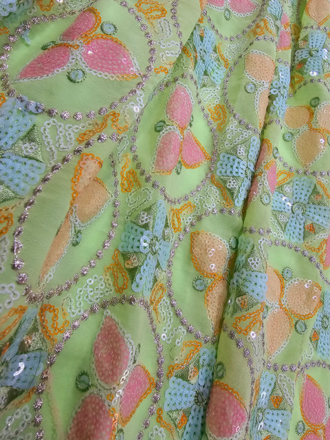 10-15 yrs - Net Embroidered Lehanga Set