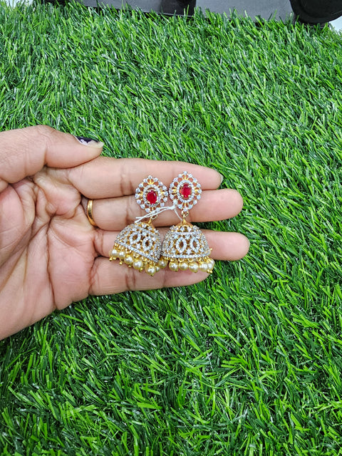 Pure 925 Silver CZ Earrings Set