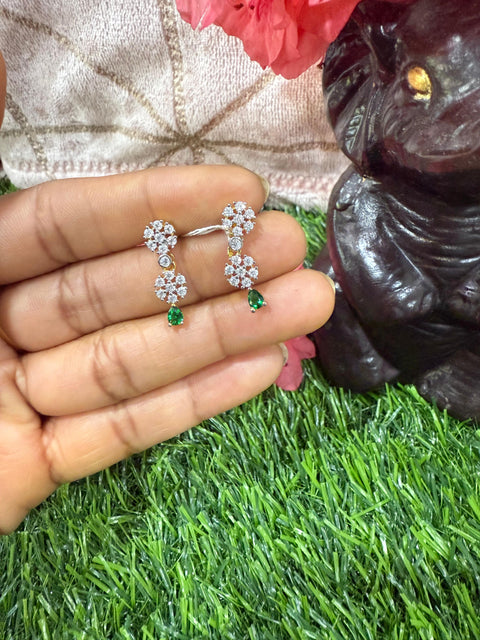 Pure 925 Silver CZ Earrings Set