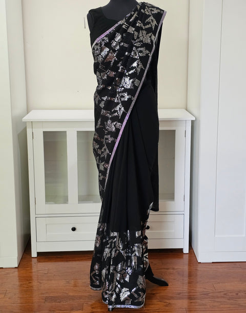 Designer Georgette Sequins Saree