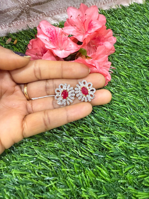 Pure 925 Silver CZ Earrings Set