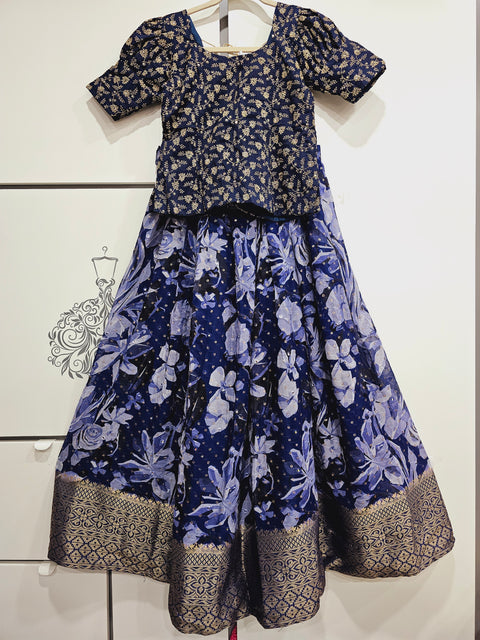 10-15 yrs - Georgette silk Embroidered Lehanga Set