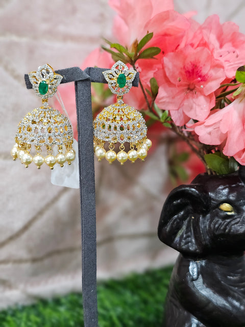 Pure 925 Silver CZ Earrings Set