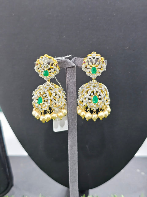 Pure 925 Silver CZ Earrings Set