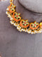 Pure 925 Silver Coral Choker Necklace and Earring Set