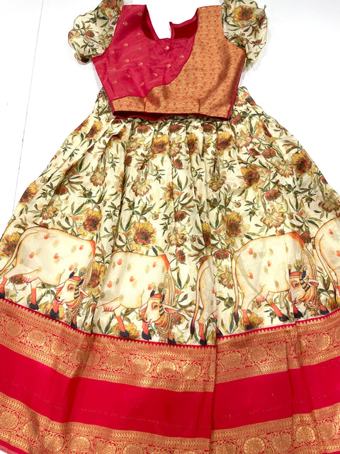 Banaras Kalamkari Lehanga  Set(8-9yrs)