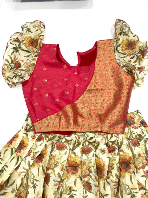 Banaras Kalamkari Lehanga  Set(8-9yrs)
