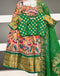 Adult Large - Tissue Kuppadam Kalamkari Crop Top Lehanga Set
