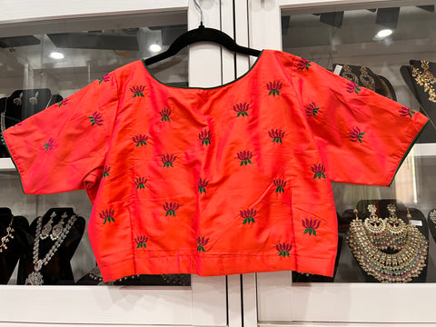Half pattu Embroidered Blouse
