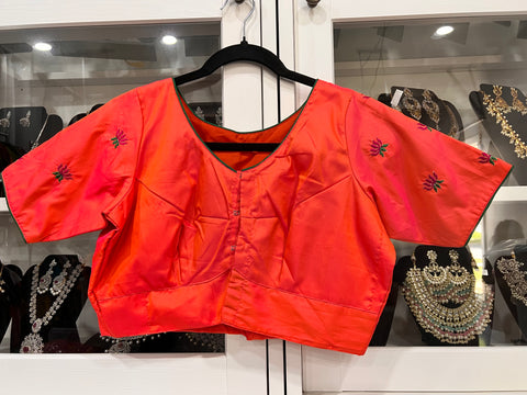 Half pattu Embroidered Blouse