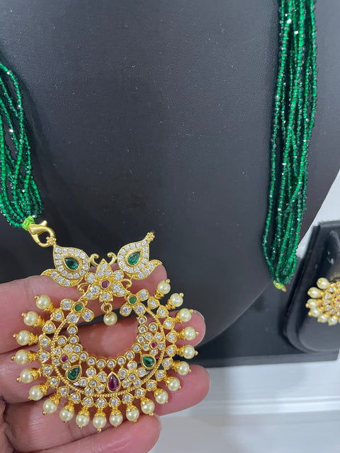 One Gram Gold CZ Beaded necklace Set